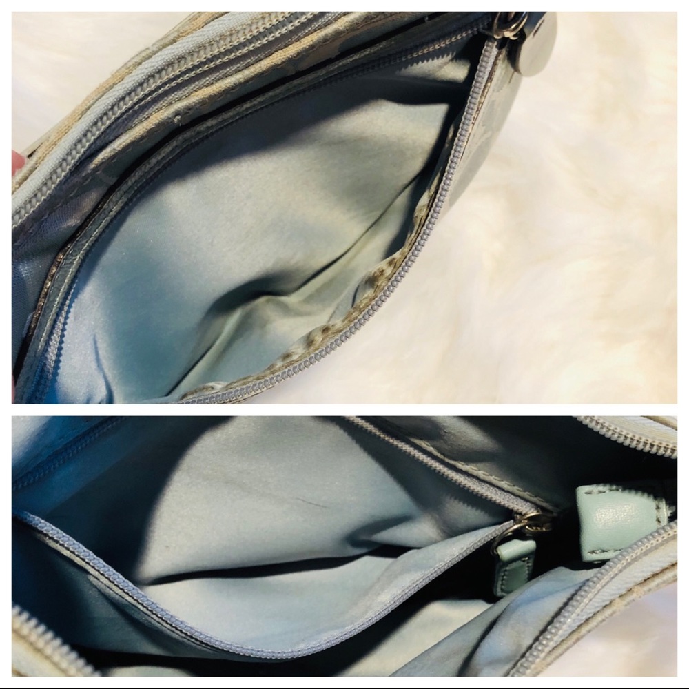 Coach ~ Small Light Blue Fabric Crossbody Purse - Picture 7 of 8